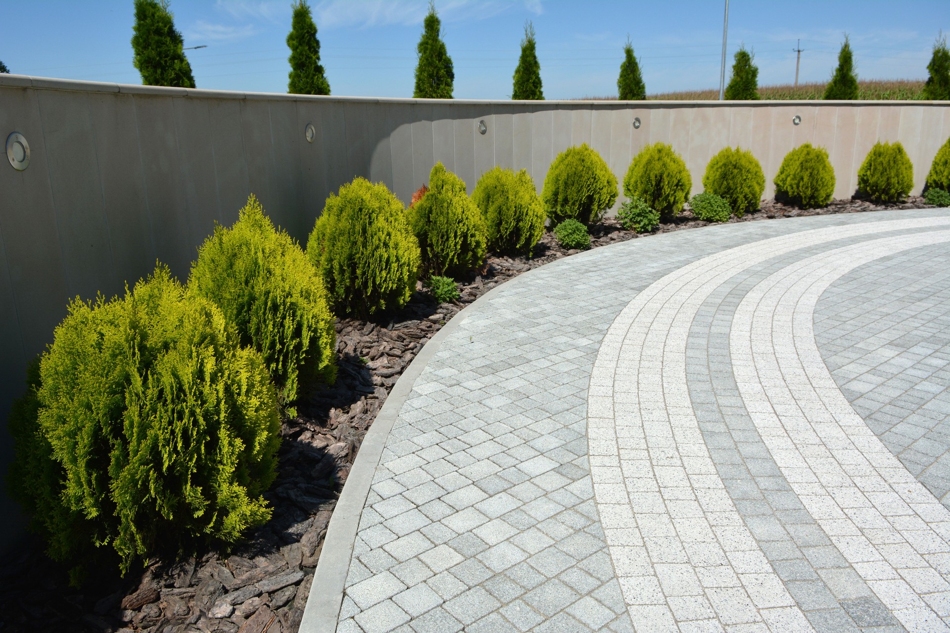 Design of landscaping in the garden, park, square, recreation area